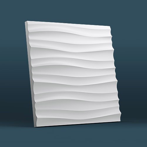 Гипсовая 3D панель Волна горизонтальная мелкая купить в Decoro-Gesso.ru