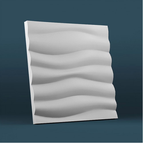 Гипсовая 3D панель Волна горизонтальная рельеф купить в Decoro-Gesso.ru