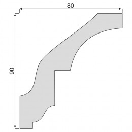 Гладкий гипсовый Карниз Decoro-Gesso К1